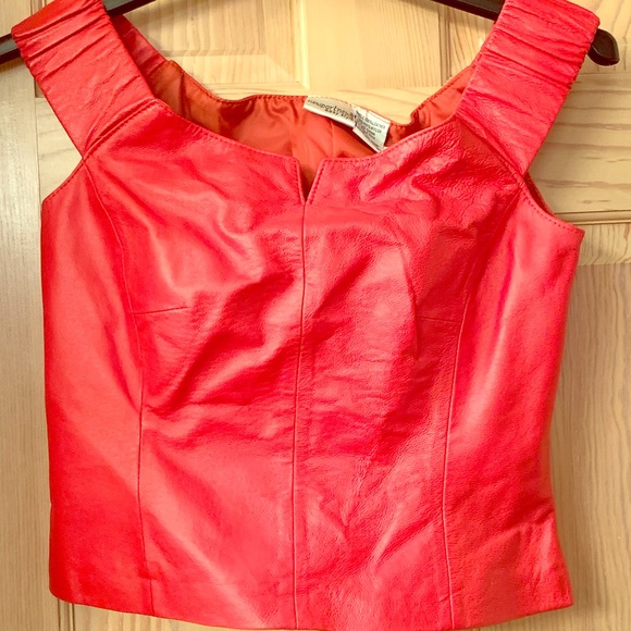 Newport News Tops - SOLD!!!Newport News Back zip leather top